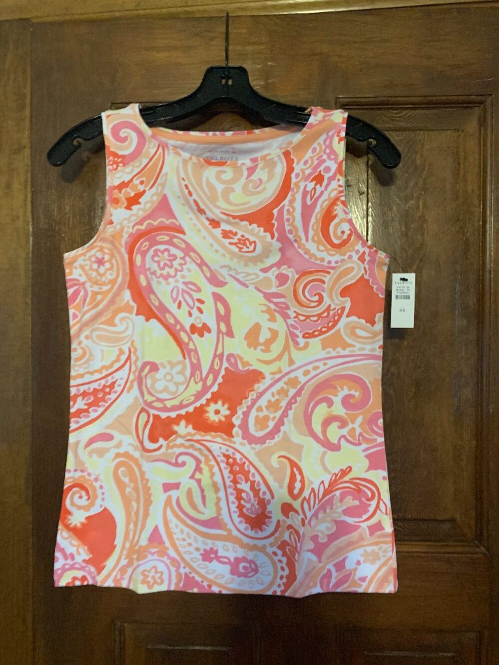 Talbots Cotton Bateau Neck Sleeveless Top, Size XS, NWT